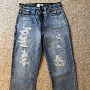 BRAND NWOT FRAME JEANS, CROCHET DETAIL, SIZE 27
